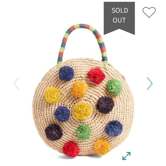 Nordstrom Handbags - 💛 HOST PICK 💛 Nordstrom round straw bag pom poms